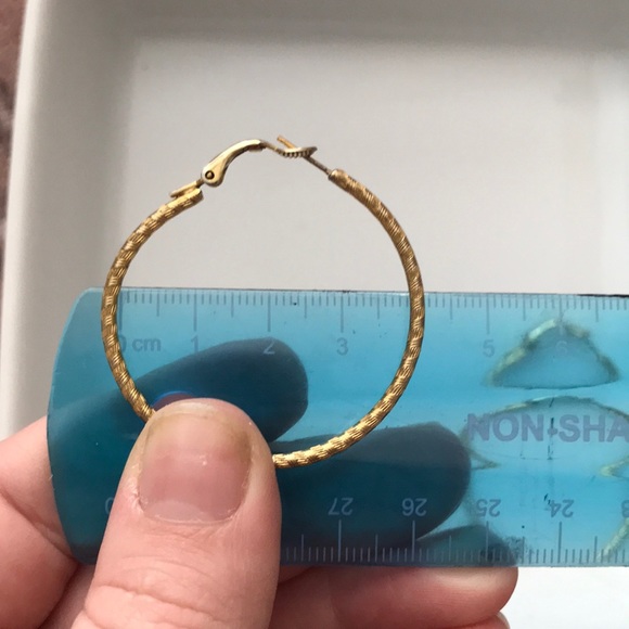Gold Coloured Hoops - Picture 3 of 3